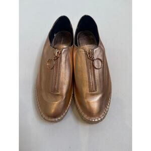 Alexander Wang Metallic Rose Gold Zip Shoe Nw/oBLeather Sz 39/ US 8.5 Espadrille